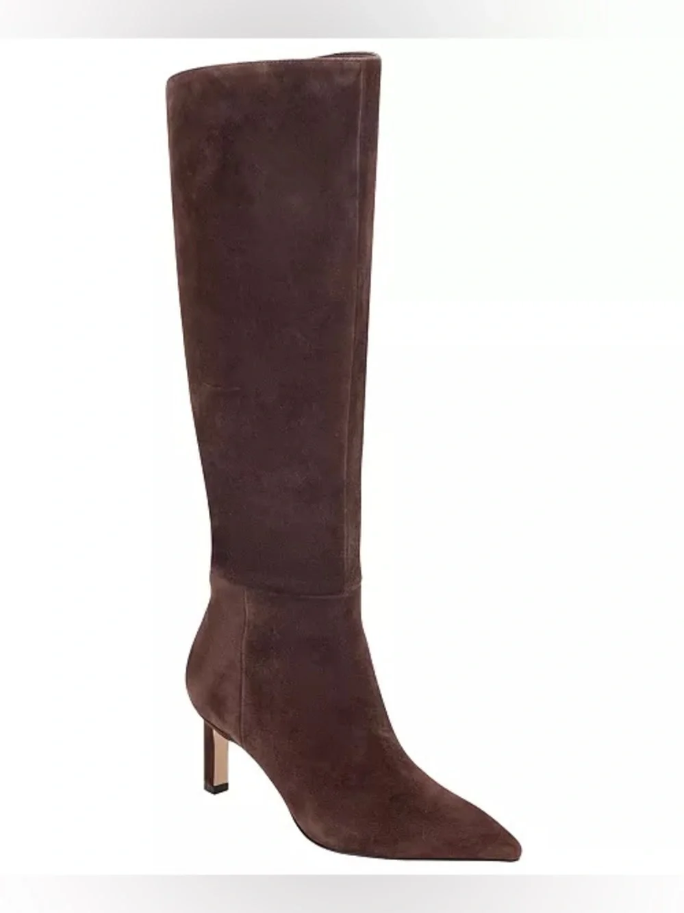 Marc Fisher Women's Esmee Tall Pointy Toe Dress Boots dark brown suede 9.5 M - Picture 1 of 6